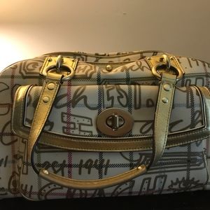 Vintage Coach Tattersall Graffiti Domed Satchel